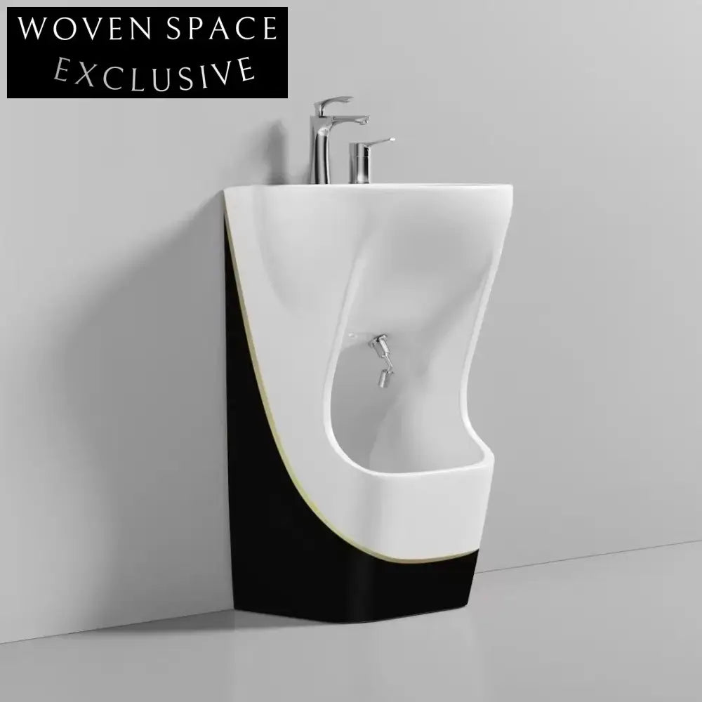 Elegant Freestanding Porcelain Pedestal Wudu Foot Wash Basin Sink