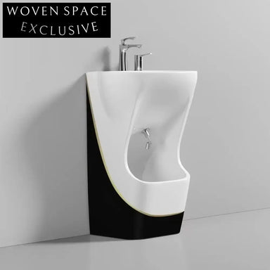 Elegant Freestanding Porcelain Pedestal Wudu Foot Wash Basin Sink