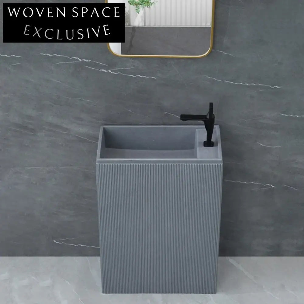 Elegant Freestanding Sandstone Bathroom Sink, Modern Eco-Friendly Hand Washing Basin