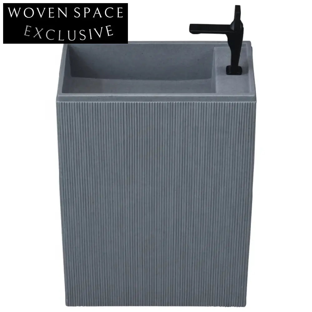 Elegant Freestanding Sandstone Bathroom Sink, Modern Eco-Friendly Hand Washing Basin