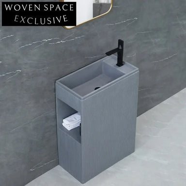 Elegant Freestanding Sandstone Bathroom Sink, Modern Eco-Friendly Hand Washing Basin