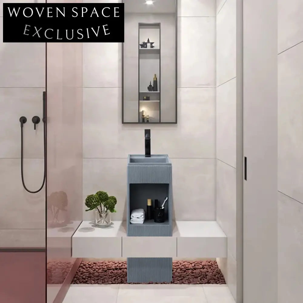 Elegant Freestanding Sandstone Bathroom Sink, Modern Eco-Friendly Hand Washing Basin