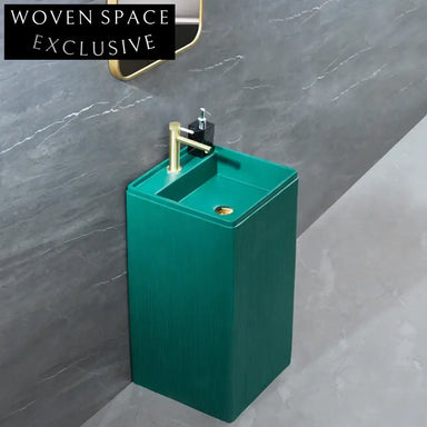 Elegant Freestanding Solid Surface Artificial Stone Modern Bathroom Pedestal Sink