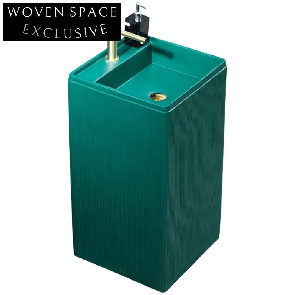 Elegant Freestanding Solid Surface Artificial Stone Modern Bathroom Pedestal Sink