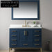 Elegant Freestanding Solid Wood Bathroom Vanity Cabinet with Integrated Makeup Mirror