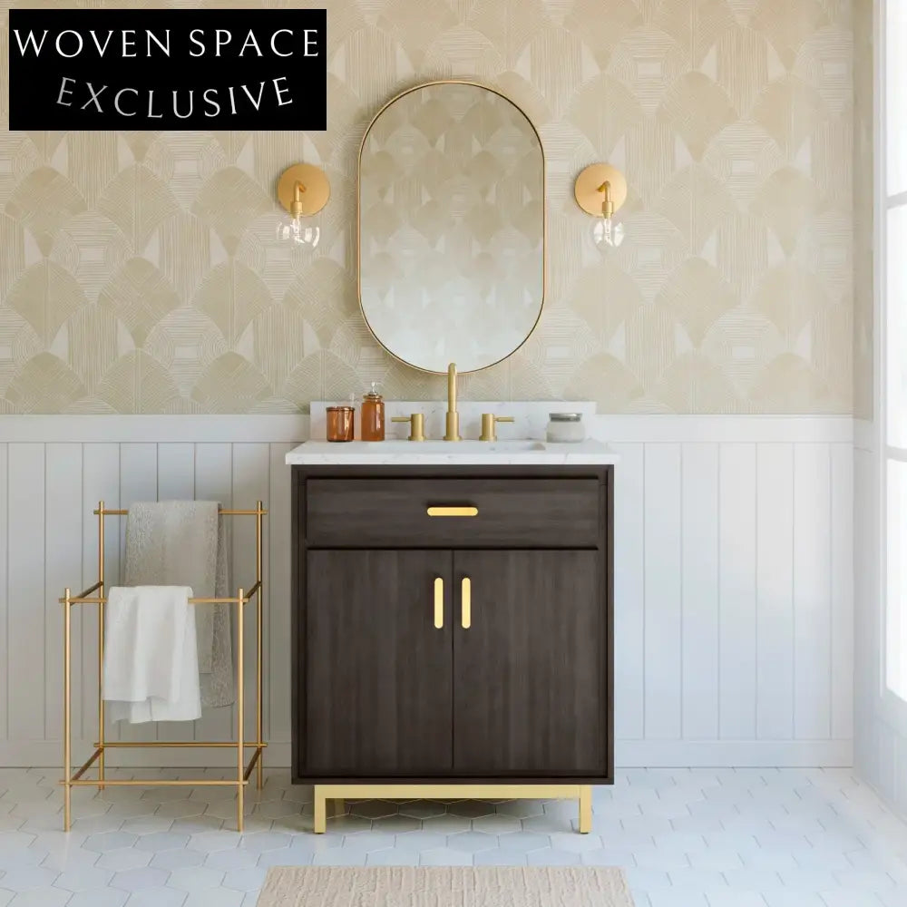 Elegant Freestanding Wooden Bathroom Vanity with Sink and Storage Cabinet