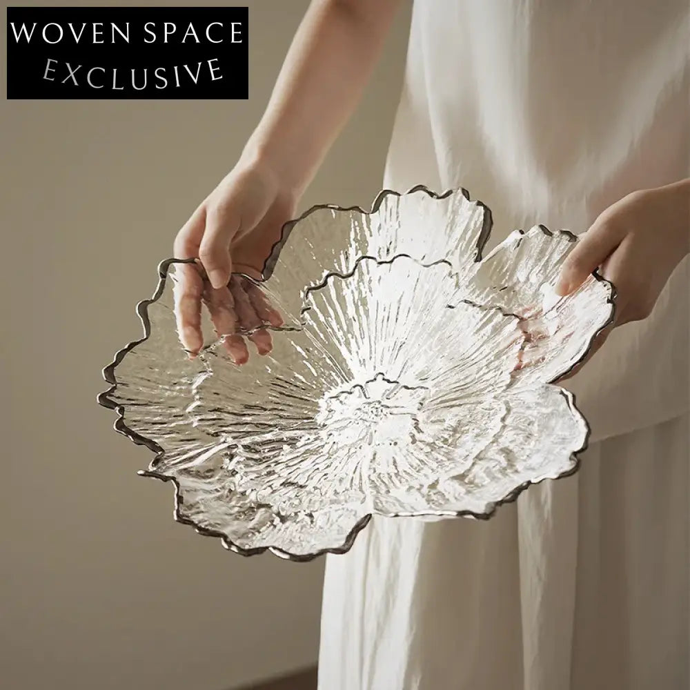 Elegant French Art Style Glass Decor Display Bowl for Home Dining