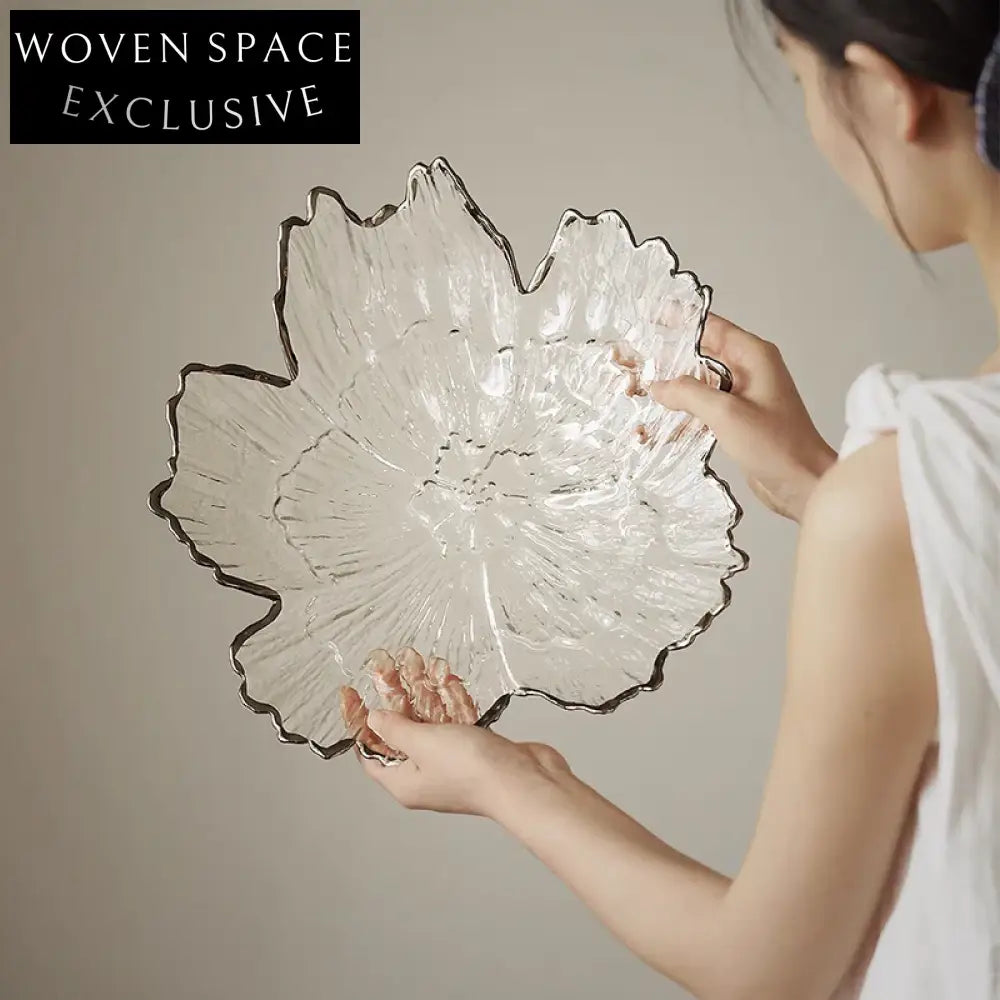 Elegant French Art Style Glass Decor Display Bowl for Home Dining