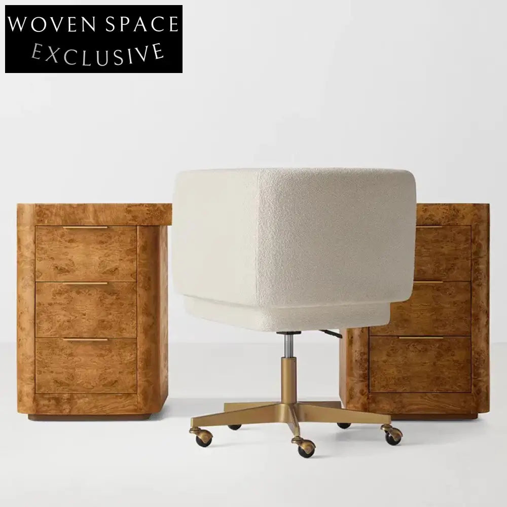 Elegant French Classic Solid Oak Wood Dressing Table with Drawers