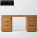 Elegant French Classic Solid Oak Wood Dressing Table with Drawers