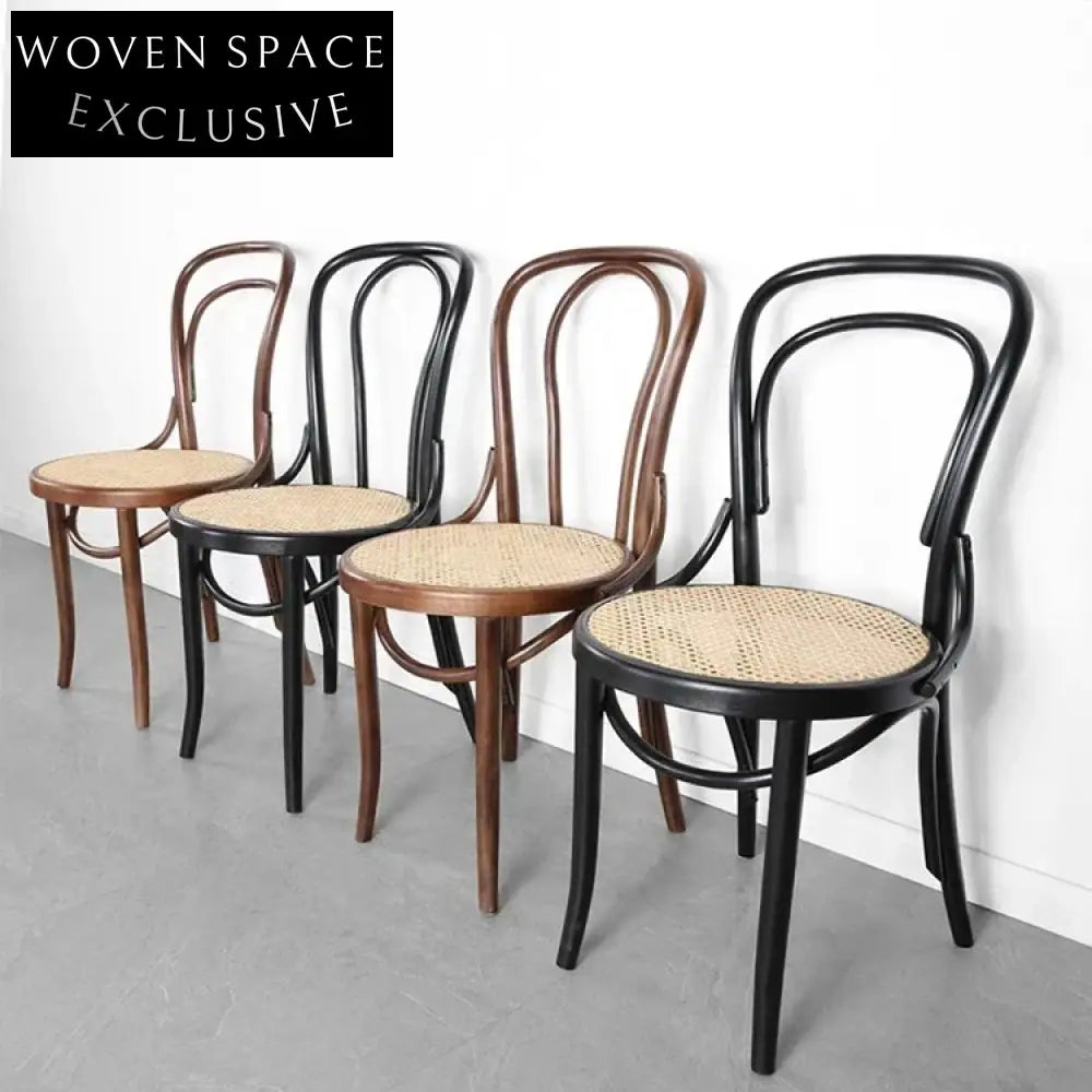 Elegant French Classic Solid Wood Bentwood Stackable Leisure Dining Chair
