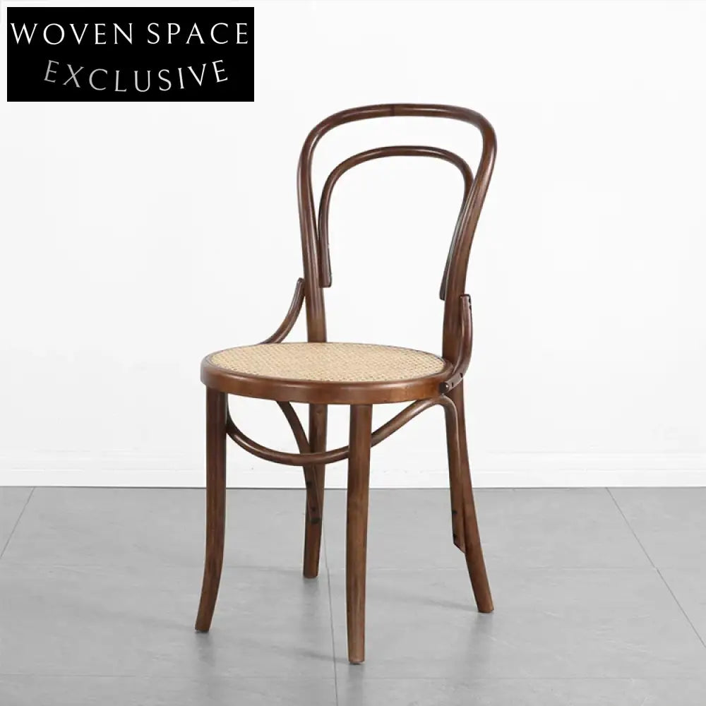 Elegant French Classic Solid Wood Bentwood Stackable Leisure Dining Chair