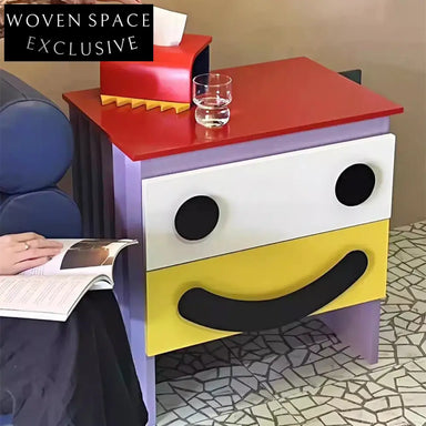 Elegant French Cream Style Solid Wood Nightstand with Two Smooth Drawers