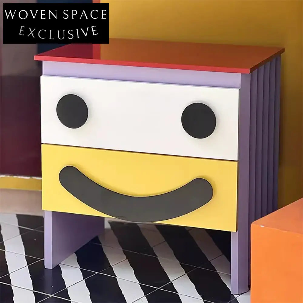 Elegant French Cream Style Solid Wood Nightstand with Two Smooth Drawers