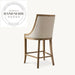 Elegant French Empire Solid Wood Upholstered Counter Height Bar Stool