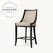 Elegant French Empire Solid Wood Upholstered Counter Height Bar Stool