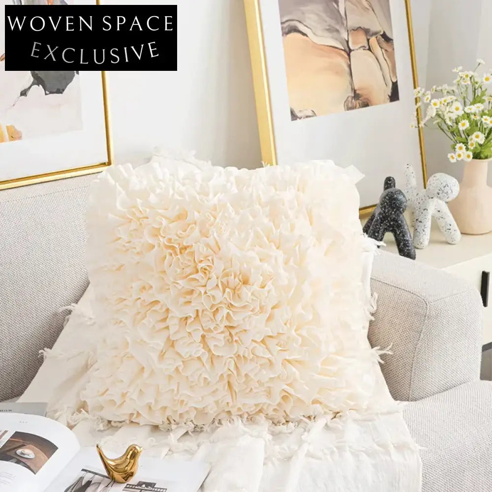 Elegant French Floral Fabric Square Living Room Sofa Accent Cushion