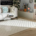 Elegant French Geometric Tufted Area Rug: Modern Polyester Home Decor with Tassels