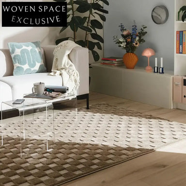 Elegant French Geometric Tufted Area Rug: Modern Polyester Home Decor with Tassels