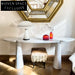 Elegant French Gold Fish Marble Top Living Room Console Table