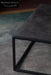Elegant French Vintage Industrial Coffee Table, Steel Frame, Natural Blue Stone Top
