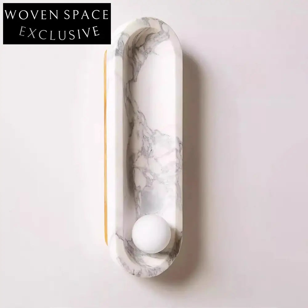 Elegant French LED Wall Lamp, Calacatta Viola Marble, Modern Home Sconce