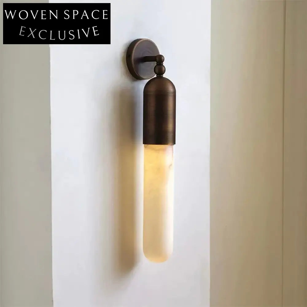 Elegant French LED Wall Lamp with Calacatta Viola Violet Marble Design