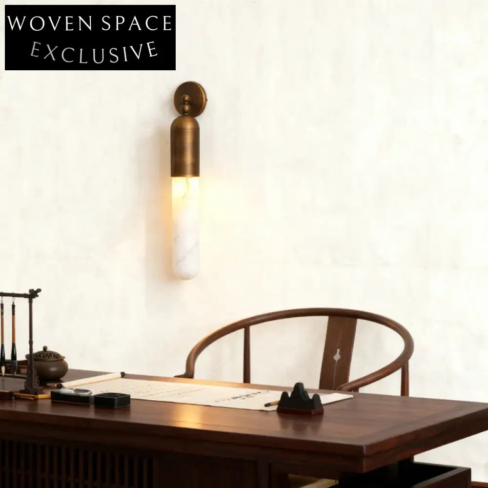 Elegant French LED Wall Lamp with Calacatta Viola Violet Marble Design