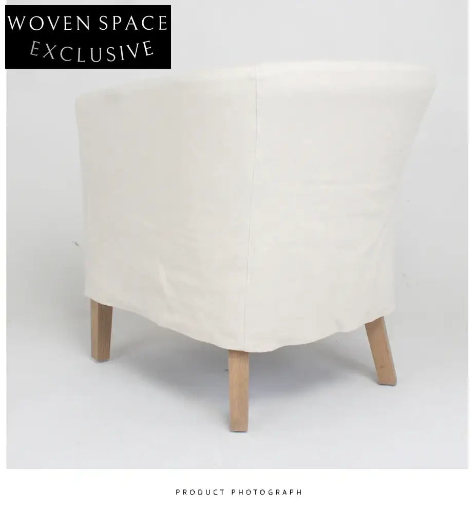 Elegant French Style Linen Dining Chair with Removable Cover, Solid Wood Frame