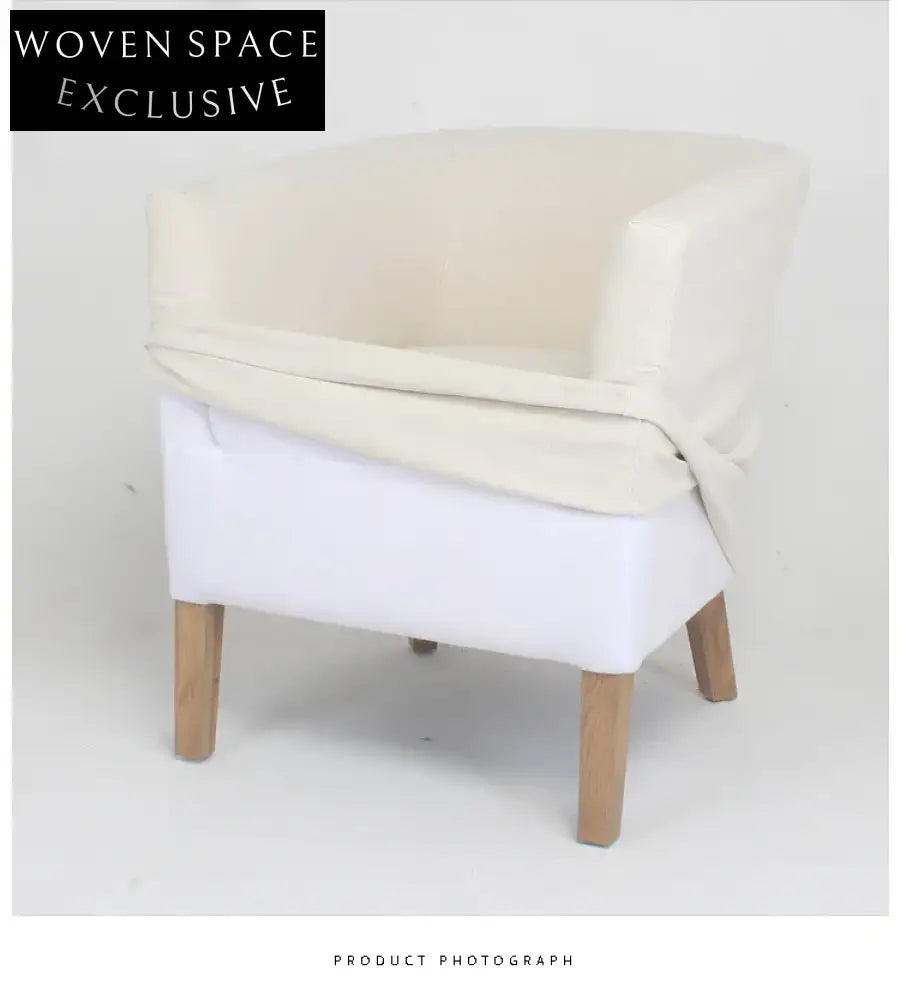 Elegant French Style Linen Dining Chair with Removable Cover, Solid Wood Frame