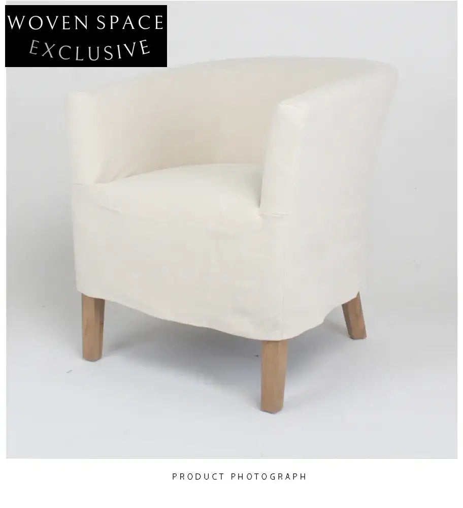 Elegant French Style Linen Dining Chair with Removable Cover, Solid Wood Frame