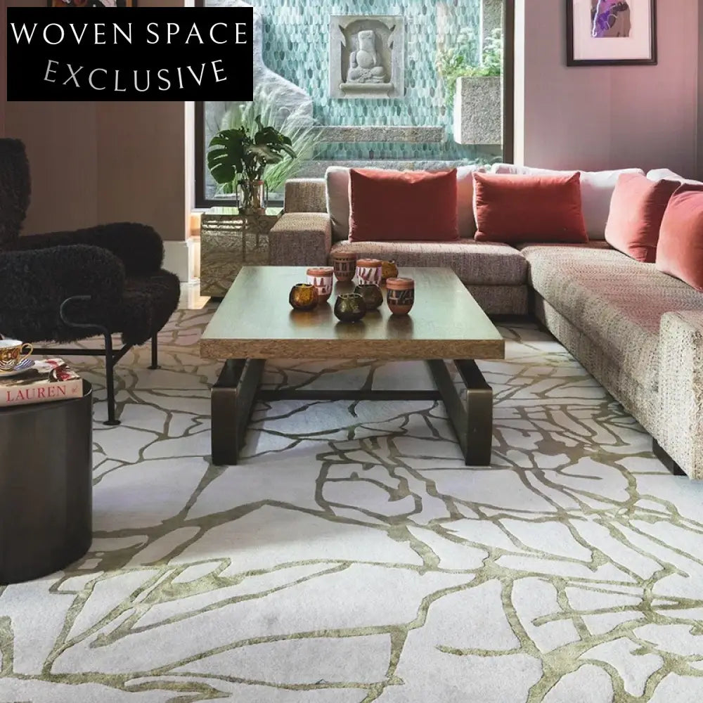 Elegant French Luxury Geometric Area Rug, Hand-Tufted Polyester Fiber Carpet