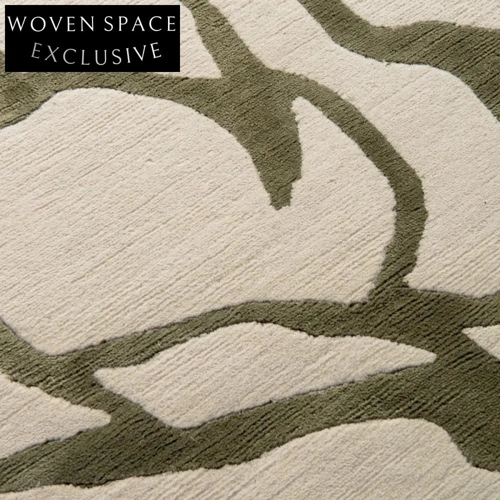 Elegant French Luxury Geometric Area Rug, Hand-Tufted Polyester Fiber Carpet
