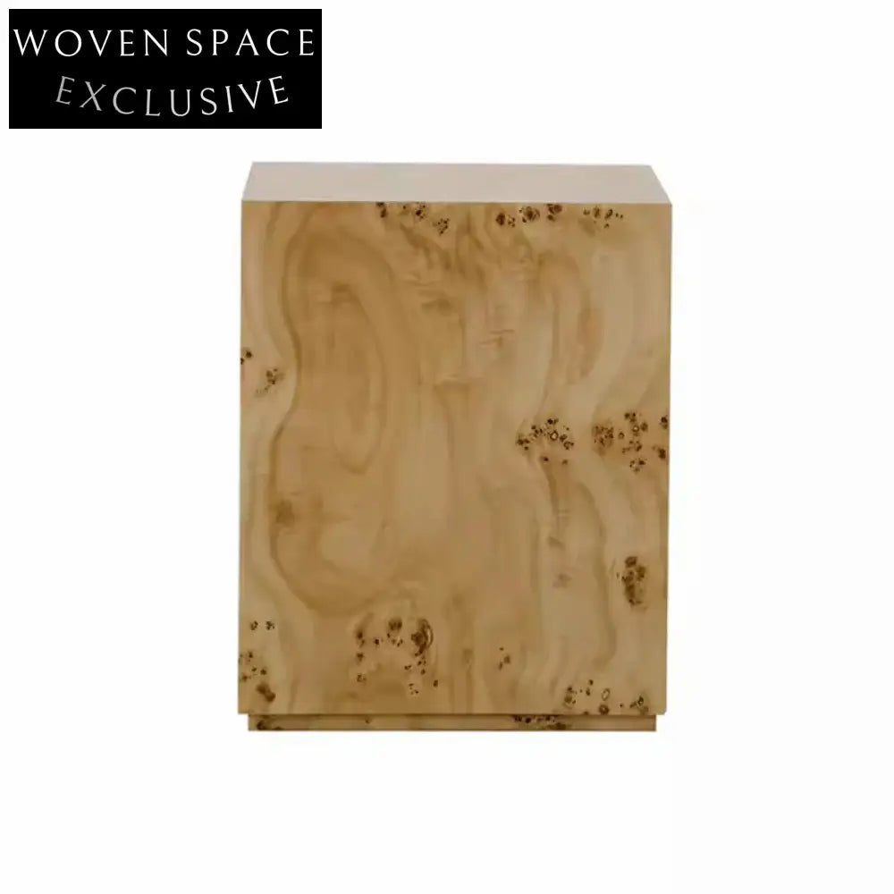 Elegant French Mid-Century Modern Wood Nightstand Bedroom Side Table with Storage