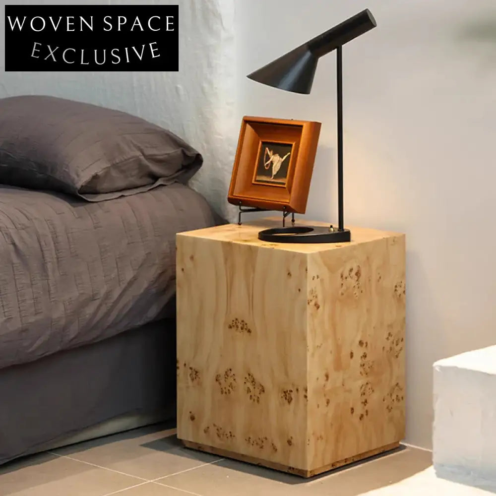 Elegant French Mid-Century Modern Wood Nightstand Bedroom Side Table with Storage