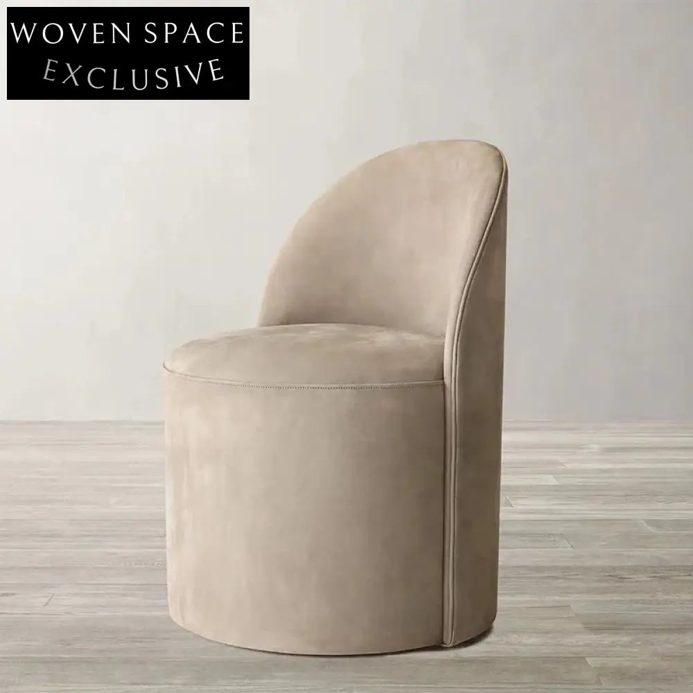 Elegant French Minimalist Art Deco Fabric Upholstered Accent Dining Chair