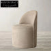 Elegant French Minimalist Art Deco Fabric Upholstered Accent Dining Chair