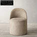 Elegant French Minimalist Art Deco Fabric Upholstered Accent Dining Chair