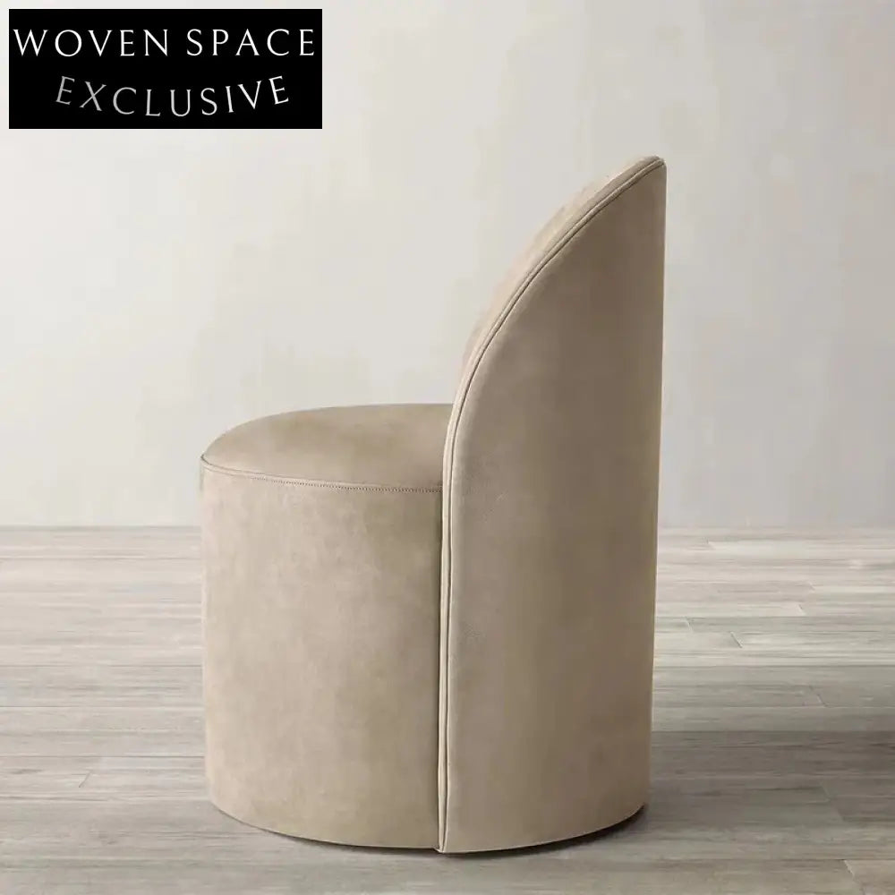 Elegant French Minimalist Art Deco Fabric Upholstered Accent Dining Chair