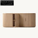 Elegant French Minimalist Curved Oak 4-Door Sideboard for Dining & Living Room Storage