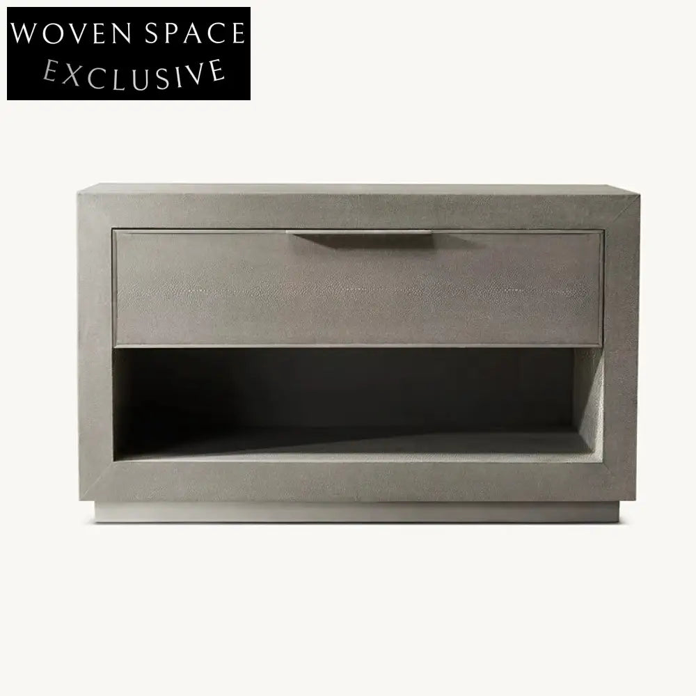 Elegant French Modern Solid Wood Nightstand with Unique Cabinet Storage