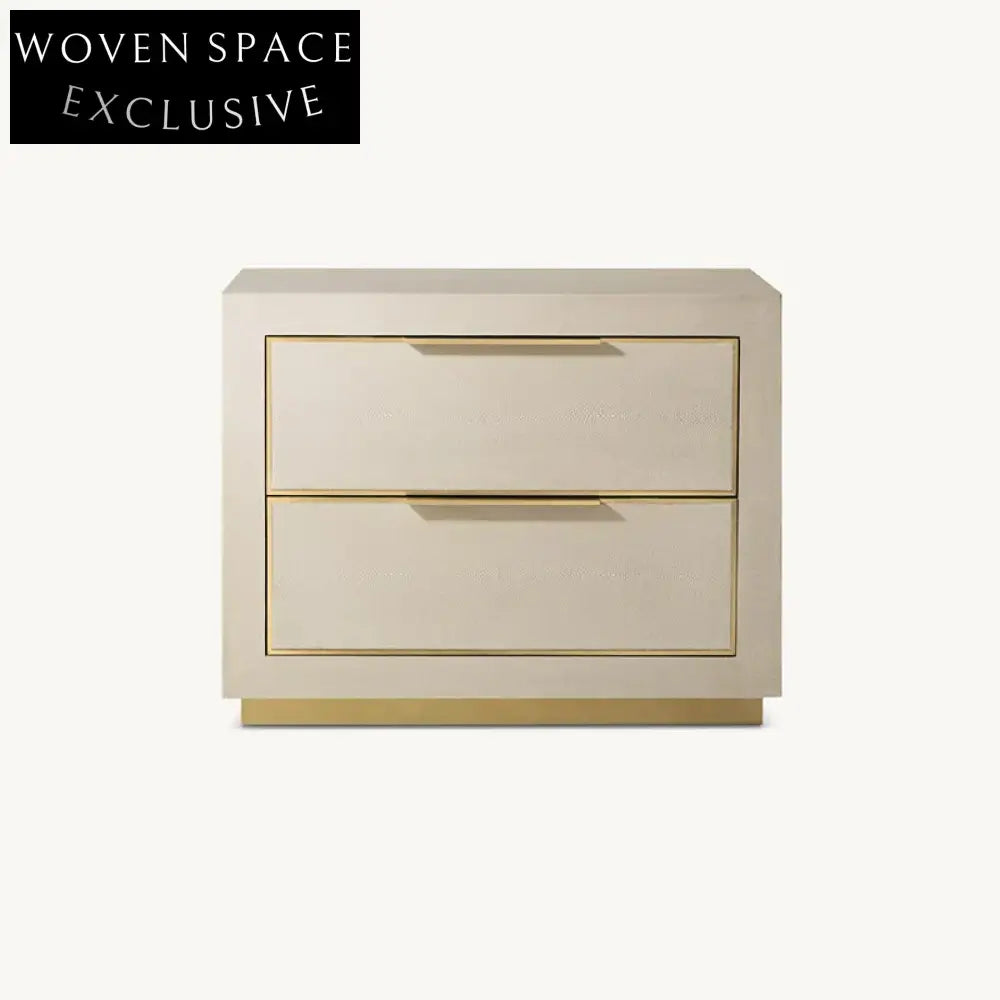 Elegant French Modern Solid Wood Nightstand with Unique Cabinet Storage