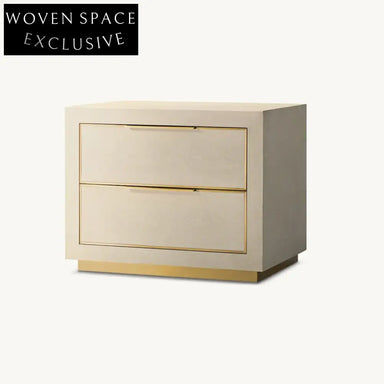 Elegant French Modern Solid Wood Nightstand with Unique Cabinet Storage