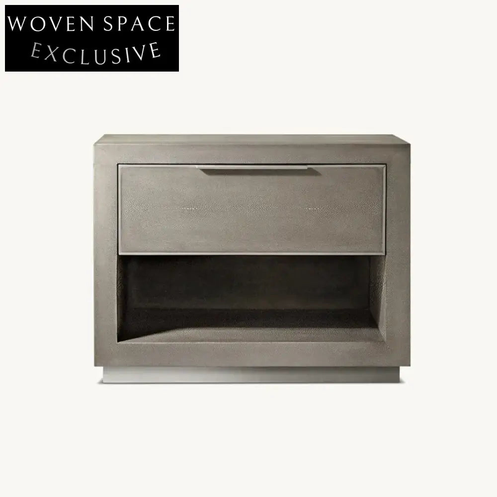 Elegant French Modern Solid Wood Nightstand with Unique Cabinet Storage