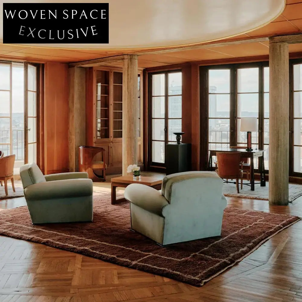 Elegant French Modern Thickened Geometric Pattern Polyester Living Room Area Rug