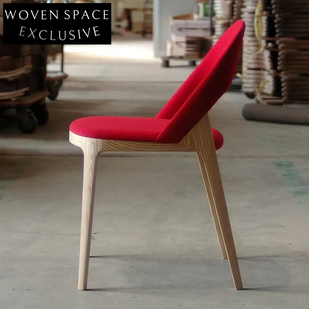 Elegant French Modern Wooden Cafe Restaurant Dining Chair with Fabric Seat