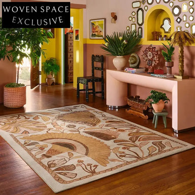 Elegant French Retro Abstract Floral Hand Tufted Polyester Area Rug for Home