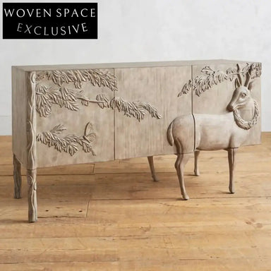 Elegant French Retro Art Solid Wood Cabinet Luxurious Storage Unit