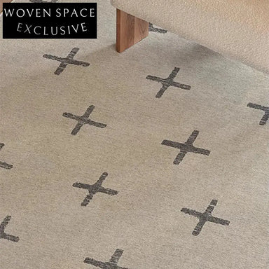 Elegant French Retro Cream Polyester Geometric Design for Living Room Rug