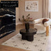 Elegant French Retro Cream Polyester Geometric Design for Living Room Rug